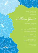 Lovely Baby Blue Abstract Flower Invitations