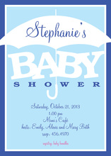 Blue Baby Silhouette Umbrella Invitations