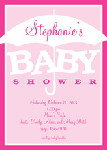 Pink Baby Silhouette Umbrella Invitations