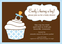 Baby Boy Yummy Cupcake Invitations