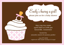 Cute Cupcake Pacifier Shower Invitations