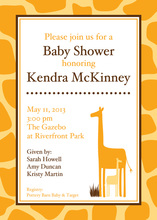 Happy Yellow Giraffes Shower Invitations