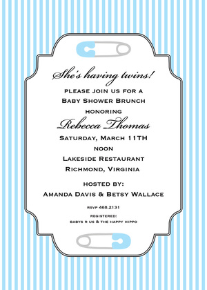 Sweet Safety Pink Pin Shower Invitations