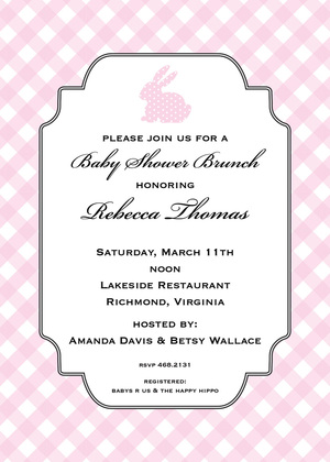 Cute Blue Bunny Shower Invitations