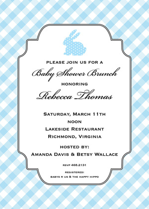 Green Polka Dot Bunny Invitations