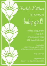 Bright Green Silhouette Floral Invitations