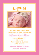 Pink Tangerine Photo Announcements