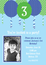 Brown Green Photo Birthday Party Invitations