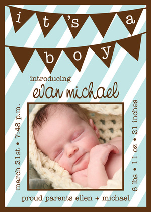 Pink Baby Girl Banner Photo Cards