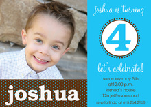 Brown Green Photo Birthday Party Invitations