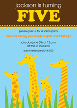 Blue Giraffe Shower Invitations