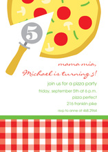 Traditional Pizza Party Oilcloth Banner Invitations