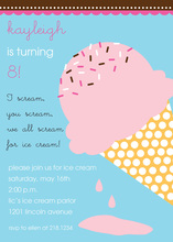 Here's the Scoop Pink Ice Cream Chalkboard Invitations