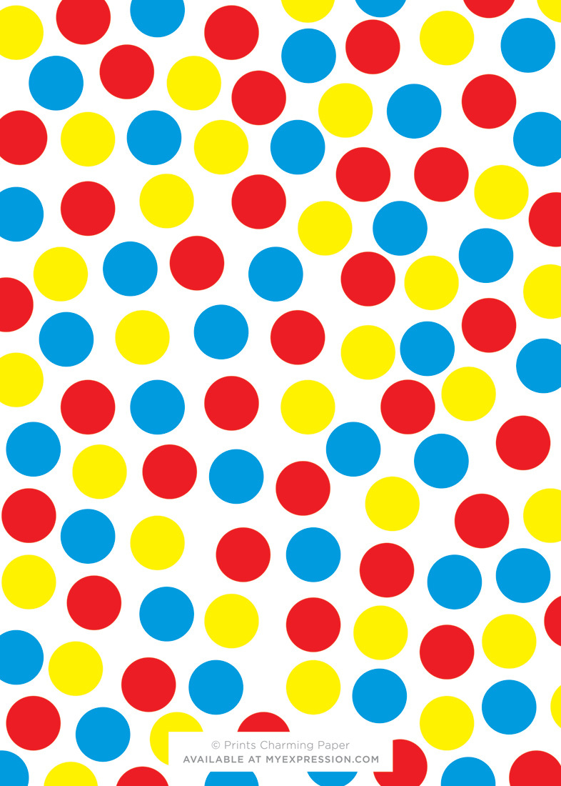 Bounce Party Blue Red Yellow Dots Invitation
