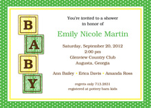 Multicolored Polka Dots Wild Flowers Baby Shower Invitations