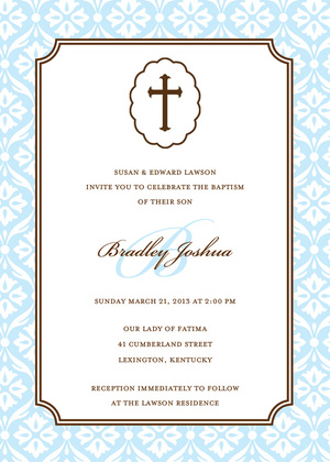 Baby Girl Cross Religious Invitations