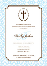 Baby Boy Cross Religious Invitations