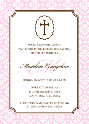 Baby Boy Cross Religious Invitations