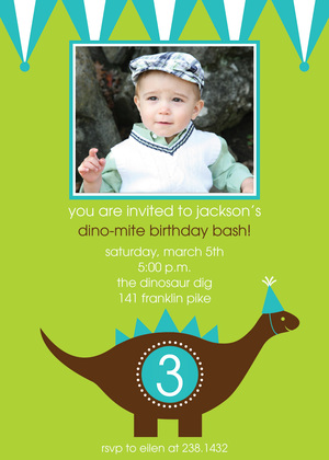 Adorable Dino-Mite Party Invitations