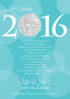 Customize Year Number Disco Light Invitation