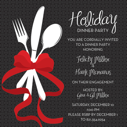 Formal Holiday Dinner Invitation