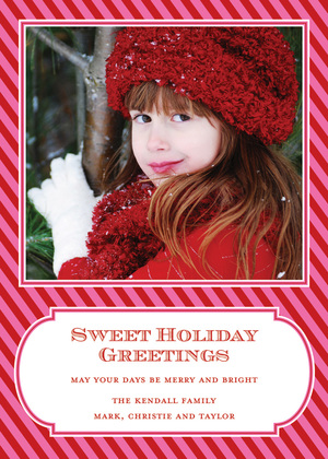 Sweet Charming Candy Stripes Photo Cards