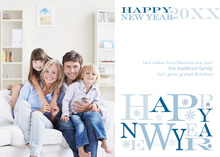 Blue Happy New Year Photo Cards