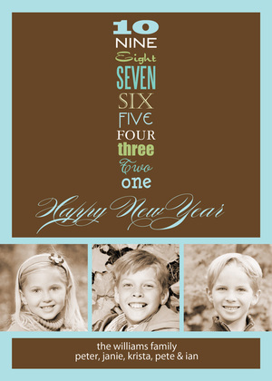 Simple TEN-TO-ONE New Year Photo Cards