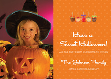 Modern Halloween Stripes Photo Cards