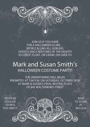 Dark Side Halloween Skull Invitation