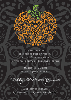 Pleasure Filigree Pumpkin Invitations