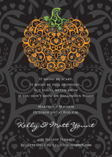 Spooky Spider Orange Invitation