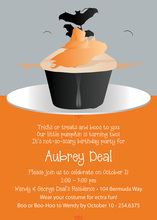 Cupcakes Halloween Bat Invitation