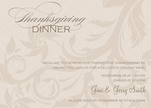 Fall Theme Linen Swirls Invitation