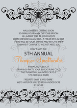 Spooky Spider Silver Invitation