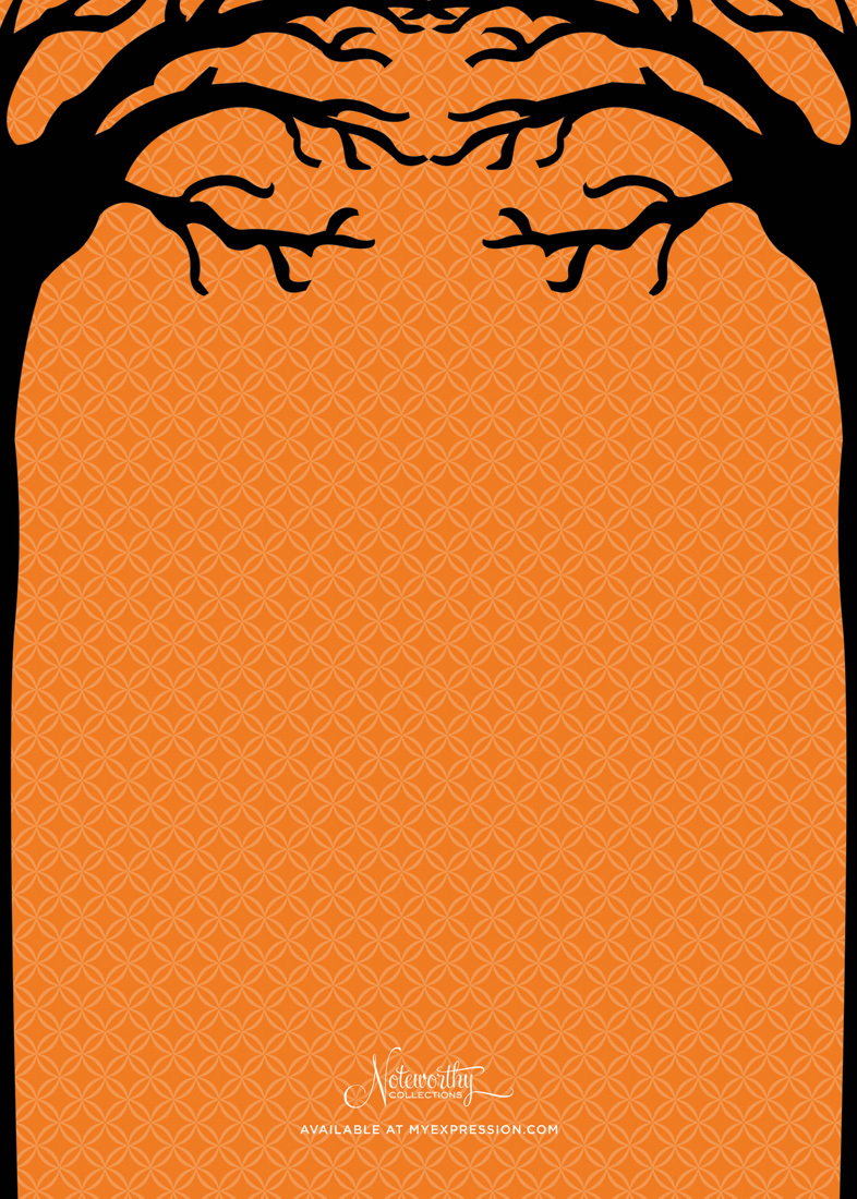 Witch Silhoutte Orange Pattern Invitation