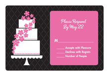 Pink Floral Cake RSVP Cards