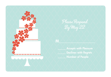 Rose Floral Cake RSVP Cards