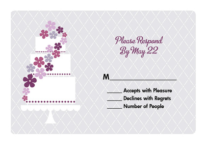 Pink Floral Cake RSVP Cards