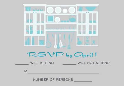 Kitchen Silhouette Grey Invitations