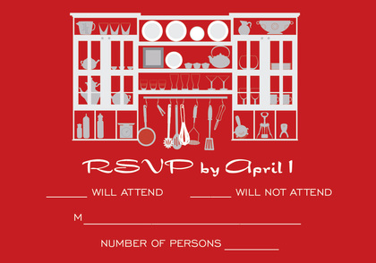 Kitchen Silhouette Red Invitations