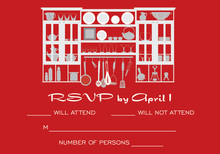 Red Kitchen Shelves RSVP Cards