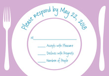 Youthful Lilac Place setting RSVP Cards