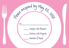 Youthful Pink Place setting RSVP Cards