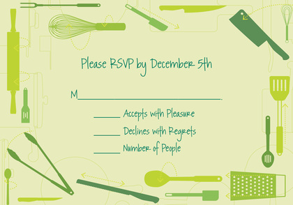 Cooking Directions Retro RSVP Cards