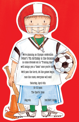 Football Ready Kids Invitation