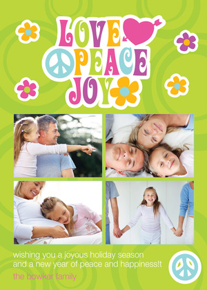 Colorful Love Peace Joy Photo Cards
