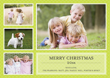 Superb Holiday Green Tile Photo Cards