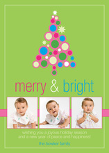 Holiday Tree In Colorful Circles Photo Cards