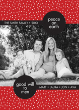 Holiday Polka Dots In Red Black Photo Cards